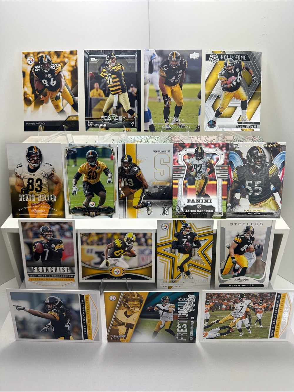 Steelers Troy Polamalu & Ben Roethlisberger + teammates lot of 16
